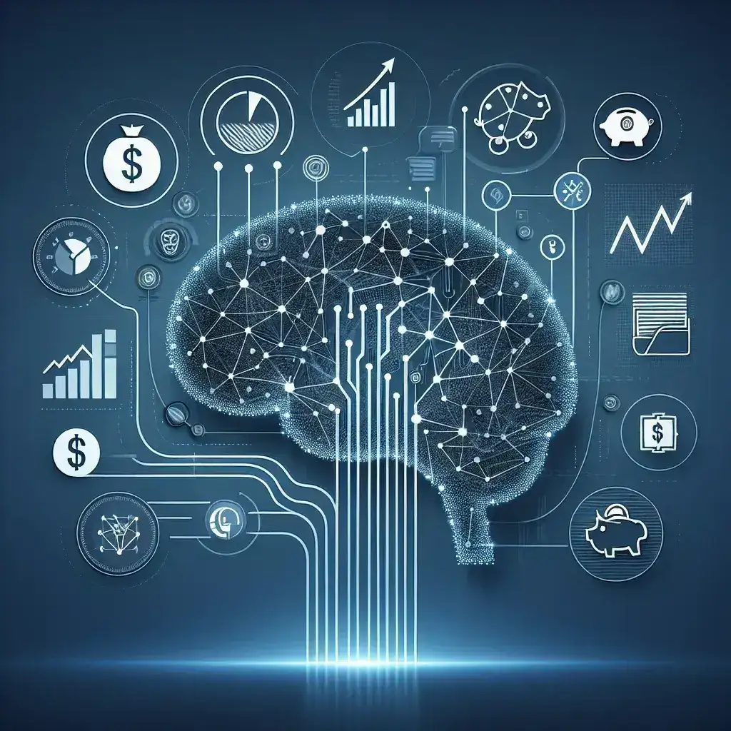"Gráfico que muestra la evolución de las tendencias del mercado financiero, ilustrando cómo las aplicaciones de inteligencia artificial ayudan en la toma de decisiones estratégicas en finanzas."